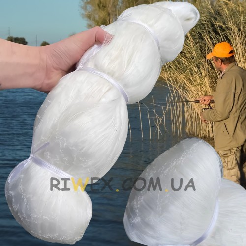 Сетеполотно кукла для ловли рыбы ячейка 34 мм толщина нити 0,15 мм Белый (КР)