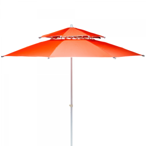 Торгова парасолька посилена 2.5 м з подвійним клапаном 8 шпиць "Антивітер", Червоний Торгова парасолька посилена 2.5 м з подвійним клапаном 8 шпиць "Антивітер", Червоний