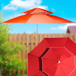 Торговый зонт усиленный 2.5 м с двойным клапаном 8 спиц "Антиветер", Красный
