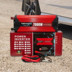 Инвертор 07-3 преобразователь напряжения 12V-220V (2000W) (LUX) красный 