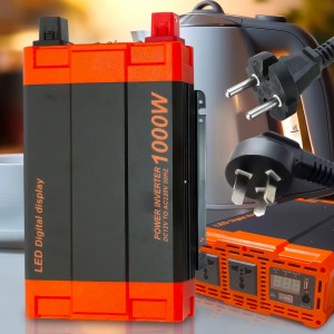 Инвертор 06-6 преобразователь напряжения Pure Sine Wave Inverter 12V-220V 1000W (LUX) оранжевый 