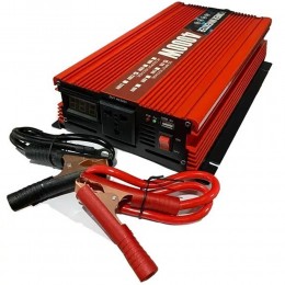 Преобразователь напряжения автомобильный инвертор 12V-220V 4000W DL-4000 (LUX) красний 
