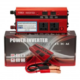 Инвертор 06-1 преобразователь напряжения Power Invertor 12V-220V 1600W (LUX) красний 