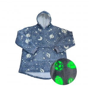 Дитяча плед-толстовка, що світиться в темряві Glowin the dark Starry Night JN-103 блакитний космос