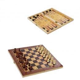 Шахи дерев'яні 63011 + нарди + шашки