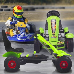 Детская спортивная машинка на педалях с резиновыми колесами для картинга G18 (AT)