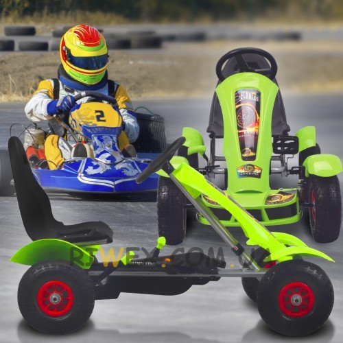 Детская спортивная машинка на педалях с резиновыми колесами для картинга G18 (AT)