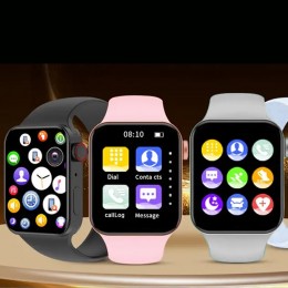 Умные смарт часы Smart Watch T100 PLUS,  iOS / Android, Розовый (206)