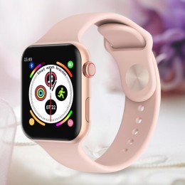 Умные смарт часы Smart Watch T100 PLUS,  iOS / Android, Розовый (206)