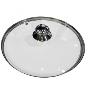 Прозрачная стеклянная кухонная крышка с алюминиевой ручкой BENSON BN-1007 28 см (2358)