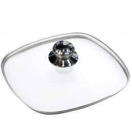 Прозрачная стеклянная кухонная крышка с алюминиевой ручкой BENSON BN-997 28 см (2358)