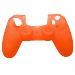 Силиконовый чехол на геймпад DualShock PS4 однотонный, Оранжевый (206)