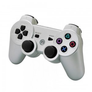 Геймпад бездротовий DualShock PS3 Bluetooth джойстик, Сріблястий (206)
