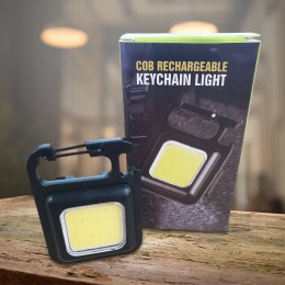 Портативний ліхтарик F05-пластик COB Rechargeable Keychain Ligt, Чорний