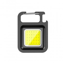 Портативний ліхтарик F05-пластик COB Rechargeable Keychain Ligt, Чорний