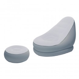 Надувне крісло Bestway Comfort Cruiser Lounger з підставкою для ніг, 92x120x83 см, Сірий