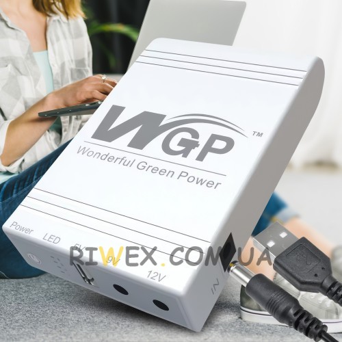 Источник бесперебойного питания (ИБП) повербанк для роутера WGP Mini UPS USB, DC (5V+9V+12V) 10400mAh Белый