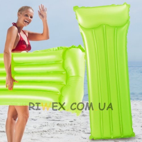 Пляжный надувной нейлоновый матрас с подголовником для плавания 59717 Зеленый