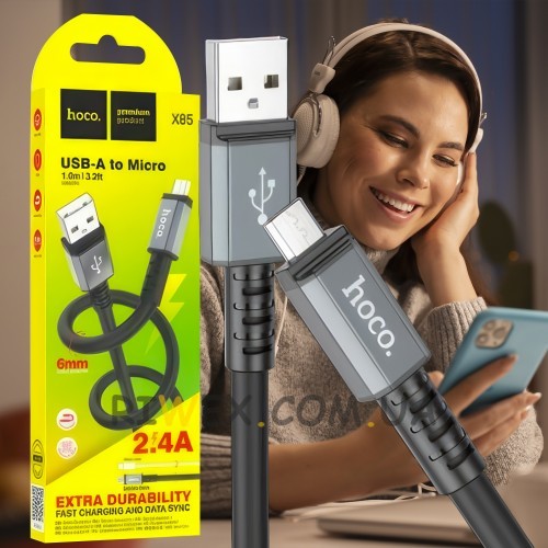 Зарядный кабель для передачи данных HOCO X85 Micro Strength Charging Data Cable USB-MicroUSB (206)