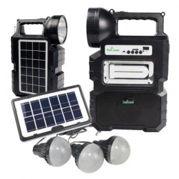 Автономна сонячна зарядна станція-повербанк ліхтар 2в1 з led лампочками і FM-радіо CCLamp CL-810 