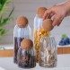 Набор банок для хранения пищевых продуктов  0505 стеклянные с пробковой пробкой 4 шт. (1142)