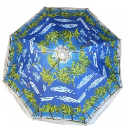 Пляжна парасолька з регулюванням нахилу та напиленням від сонця 1.6 м Синій, пальми №2 (GAZ)