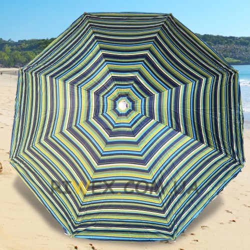 Пляжный зонтик с регулировкой наклона  и напылением от солнца 1.6 м, Полоска темного оттенка №3 (GAZ)