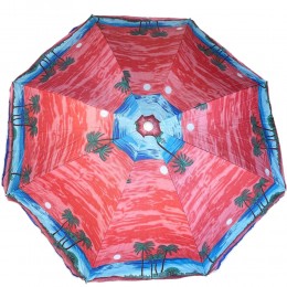 Пляжна парасолька з регулюванням нахилу та напиленням від сонця 1.6 м Червоний, пальми №5 (GAZ)