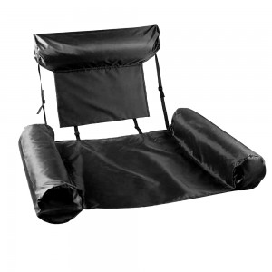 Надувний складний матрац для басейну Inflatable Floating Bed Чорний (205)