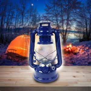 Портативный кемпинговый керосиновый светильник с металлическим корпусом Летучая мышь 30 см темно-синий Портативный кемпинговый керосиновый светильник с металлическим корпусом Летучая мышь 30 см темно-синий