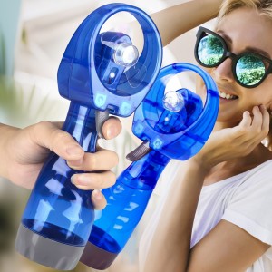 Портативный ручной вентилятор на батарейках с распылением воды Fan Water Spray Синий Портативный ручной вентилятор на батарейках с распылением воды Fan Water Spray Синий