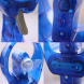 Портативний ручний вентилятор на батарейках з розпиленням води Fan Water Spray Синій