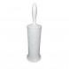 Пластиковий йоржик для унітазу з підставкою ажурний високий білий (2339)
