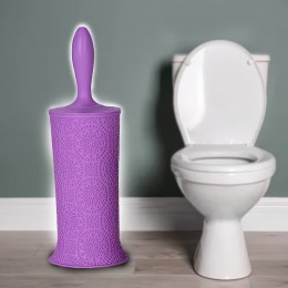 Пластиковий йоржик для унітазу з підставкою ажурний високий фіолетовий (2339)