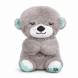 Дитяча заспокійлива м'яка іграшка-нічник для сну з функцією дихання "Казкова видра" Сірий (HA-400)