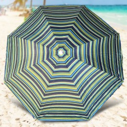 Пляжна парасолька з регулюванням нахилу та напиленням від сонця 1.8 м Смужки темного віддтінку (GAZ)