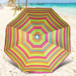 Пляжный зонт с регулировкой наклона  и напылением от солнца 1.8 м Полосы светлого оттенка (GAZ)