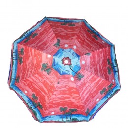 Пляжна парасолька з регулюванням нахилу та напиленням від сонця 1.8 м Червоний, пальми №5 (GAZ)