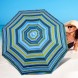 Зонтик для пляжа и сада с UV защитой и регулировкой угла наклона, 1,5 м, 8 спиц, Темная полоска