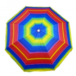 Зонтик для пляжа и сада с UV защитой и регулировкой угла наклона, 1,5 м, 8 спиц, Яркие полосы
