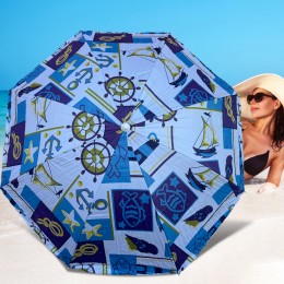 Зонтик для пляжа и сада с UV защитой и регулировкой угла наклона, 1,5 м, 8 спиц, Одесские традиции №4
