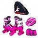 Комплект квадів Scale Sport розмір 34-37, ролики, захист руки та ноги, шолом в сумці, Рожевий (SD)