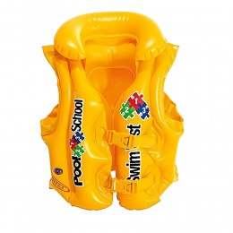 Детский надувной жилет «Pool School» Intex 58660, серия «Школа плавания», 50 х 47 см, Желтый