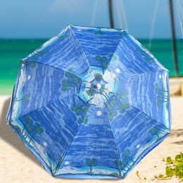 Пляжна парасолька з нахилом та UV-захистом 1,6 м, Пляж блакитний №2