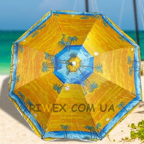 Пляжна парасолька з нахилом та UV-захистом 1,6 м, Пляж жовтий №3