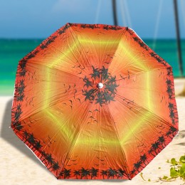 Пляжный зонтик с UV-защитой и наклоном 1,6 м, Пляж красный №4