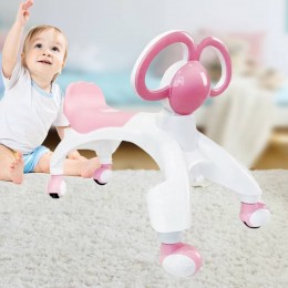 Ходунки - біговел BABY WALKER Smile з вушками ручками каталка для малюків, Рожевий (212)