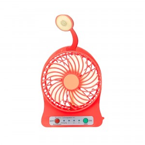 Портативный настольный мини вентилятор Home Fest Portable Mini Fan USB + фонарик Красный