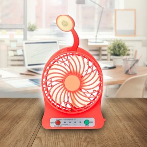 Портативный настольный мини вентилятор Home Fest Portable Mini Fan USB + фонарик Красный