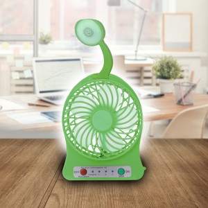 Портативный настольный мини вентилятор Home Fest Portable Mini Fan USB + фонарик Зеленый